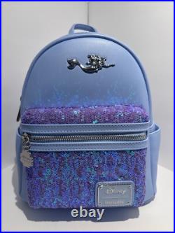 Loungefly Little Mermaid Ariel Sequins Mini Backpack Under the Sea Exclusive New
