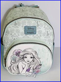 Loungefly Little Mermaid Ariel Sketch Mini Backpack New With Tags