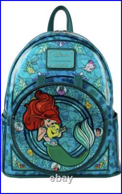 Loungefly Princess Stained Glass Collection Little Mermaid Ariel Mini-Backpack Loungefly Princess Stained Glass Collection Little Mermaid Ariel Mini-Backpack