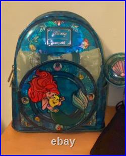 Loungefly Stained Glass DISNEY LITTLE MERMAID Ariel Backpack and Ears IN HAND