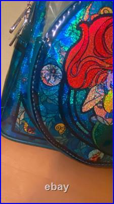 Loungefly Stained Glass DISNEY LITTLE MERMAID Ariel Backpack and Ears IN HAND