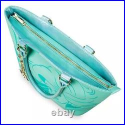 Loungefly The Little Mermaid Ariel Aqua Tote Disney Handbag Purse Charms NEW