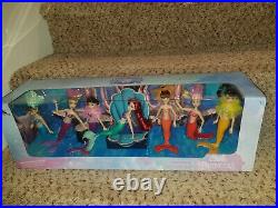 NEW Disney Store Little Mermaid 30th Anniversary Ariel & 6 Sisters Doll Set RARE