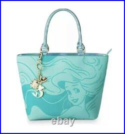 NEW HTF Loungefly The Little Mermaid Ariel Aqua Tote Disney Handbag Purse Charms