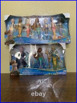 NIB Disney Live Action The Little Mermaid Characters 10pc Doll Set