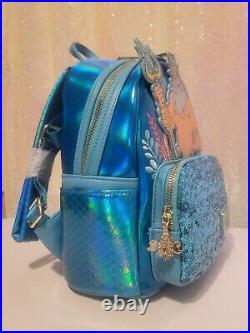 NWT Loungefly Disney Little Mermaid Ariel King Triton Sequin Backpack Limited Ed