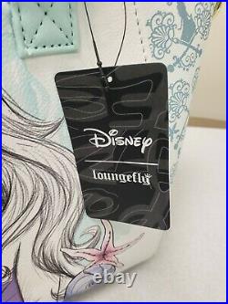 New Loungefly Disney The Little Mermaid Ariel Sketch Satchel Bag Tote Purse NWT