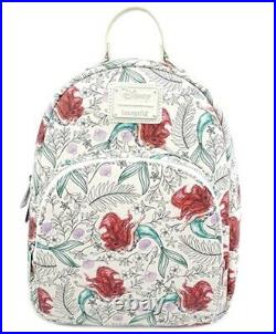 Nwt Loungefly Disney Little Mermaid Mini Backpack Purse Ariel Sketch Rare Htf