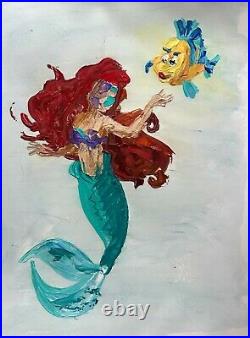ORIGINAL Abstract Ariel The Little Mermaid Disney Princess Kids Art Painting