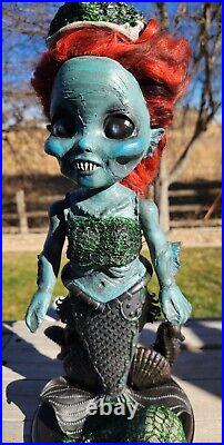 Ooak custom gothic creepy horror mermaid siren dolls Arie-hell