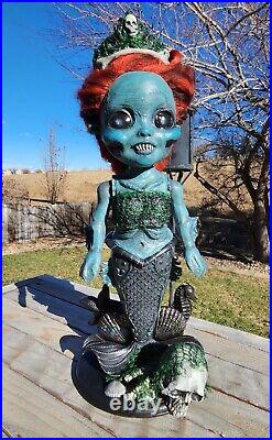 Ooak custom gothic creepy horror mermaid siren dolls Arie-hell