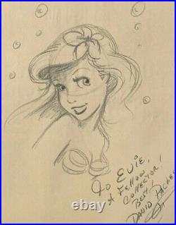Original Animation Drawing Of Ariel In The Little Mermaid. Signed David Pacheco