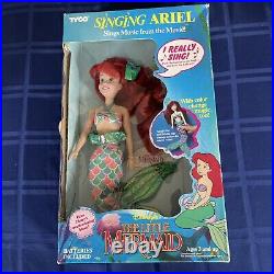 RARE 1991 Tyco Little Mermaid Singing Ariel with Color Change Magic Doll-WORKS