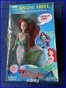 RARE 1991 Tyco Little Mermaid Singing Ariel with Color Change Magic Doll-WORKS