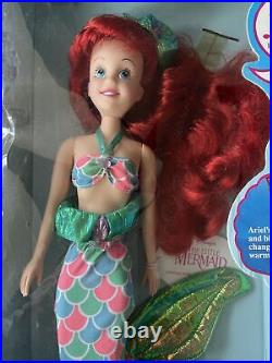 RARE 1991 Tyco Little Mermaid Singing Ariel with Color Change Magic Doll-WORKS