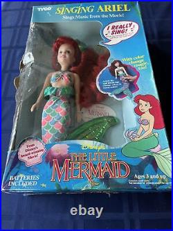 RARE 1991 Tyco Little Mermaid Singing Ariel with Color Change Magic Doll-WORKS