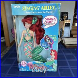 RARE 1991 Tyco Little Mermaid Singing Ariel with Color Change Magic Doll-WORKS