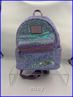 RARE Disney Loungefly Ariel Sequin Purple The Little Mermaid 30th Mini Backpack