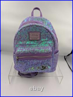 RARE Disney Loungefly Ariel Sequin Purple The Little Mermaid 30th Mini Backpack