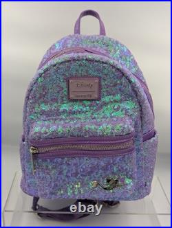 RARE Disney Loungefly Ariel Sequin Purple The Little Mermaid 30th Mini Backpack