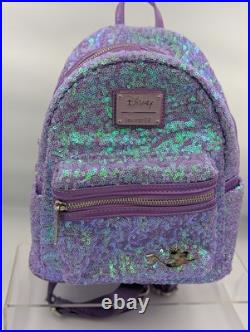 RARE Disney Loungefly Ariel Sequin Purple The Little Mermaid 30th Mini Backpack