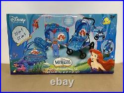 RARE HAUCK Disney Little Mermaid ARIEL DOLL TRAVEL PLAY SET NEW Stroller Crib
