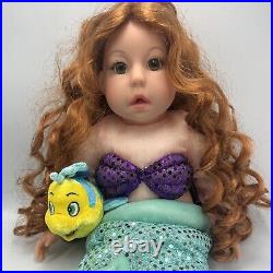 RARE Lee Middleton Original Dolls ARIEL Disney Little Mermaid Doll withFlounder