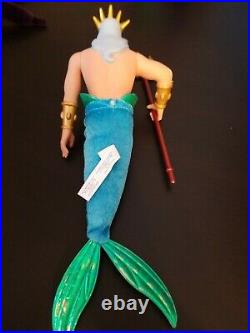 RARE Retired King Triton Doll Disney Store The Little Mermaid Ariel Ursula Eric