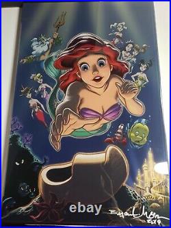 SIGNED! D23 Expo 2019 The Little Mermaid Acrylic Art Set of 4 LE See description