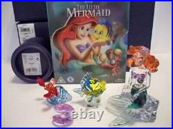 Swarovski Disney Little Mermaid Collection Set Ariel Sebastian Flounder Shell