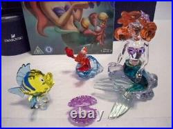 Swarovski Disney Little Mermaid Collection Set Ariel Sebastian Flounder Shell