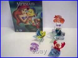 Swarovski Disney Little Mermaid Collection Set Ariel Sebastian Flounder Shell