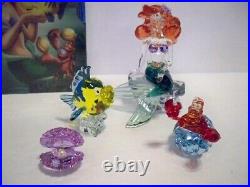 Swarovski Disney Little Mermaid Collection Set Ariel Sebastian Flounder Shell