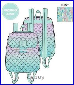 The Little Mermaid Ombre Scales Mini Backpack-LOUWDBK1473-LOUNGEFLY