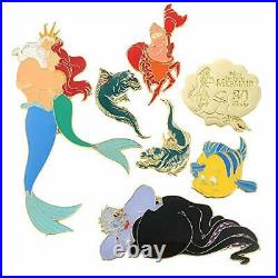 The Little Mermaid Pin Box Ariel Set 30th Anniversary Disney Store 14 Pins new