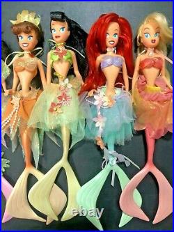 The little mermaid Ariel's sisters poseable tail all 7 dolls (no boxes)