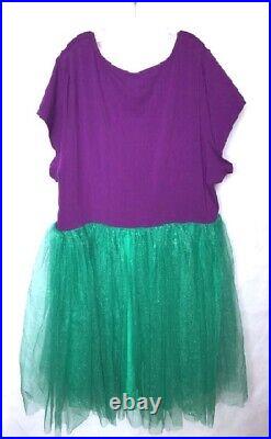 Torrid Disney Dress Size 1 Ariel Tulle Little Mermaid Purple Green RARE 1X