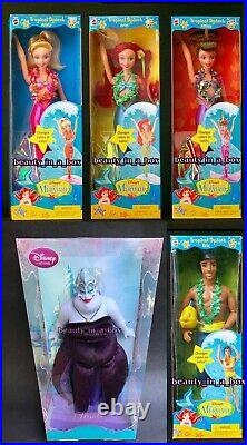 Tropical Splash Arista Attina Eric Ariel Doll Ursula Little Mermaid Disney Lot 5