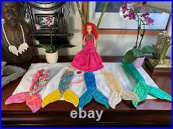 VINTAGE Original Ariel The Little Mermaid Walt Disney Doll +outfits Rare LOT