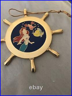 VTG WDCC Disney Little Mermaid Ariel Captain Wheel Ornament Goldtone Metal New 4