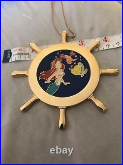 VTG WDCC Disney Little Mermaid Ariel Captain Wheel Ornament Goldtone Metal New 4