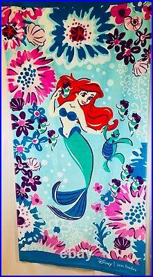 Vera Bradley Ariel Floral Beach Towel & Bag Charm Disney Little Mermaid NWT