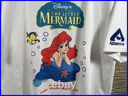 Vintage 90's Disney The Little Mermaid Albertsons VHS Movie Promo Large T-Shirt