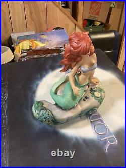 Vintage Disney Little Mermaid 1989 Ariel on Rock Statue Bisque