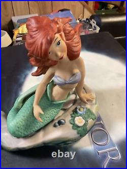 Vintage Disney Little Mermaid 1989 Ariel on Rock Statue Bisque