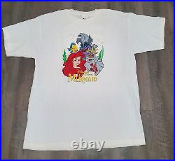 Vintage Disney The Little Mermaid Movie Unisex T-Shirt Ariel Ursula 1990's Sz XL