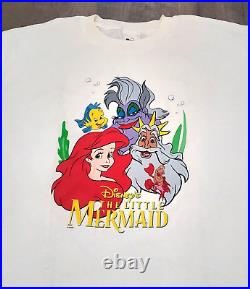 Vintage Disney The Little Mermaid Movie Unisex T-Shirt Ariel Ursula 1990's Sz XL