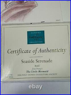 WDCC Disney Classics Little Mermaid Ariel Seaside Serenade withBox, Promo Pin, COA