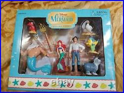 WDW RARE Disney Little Mermaid Poseable Figure PVC Set 8 Piece Ariel Eric